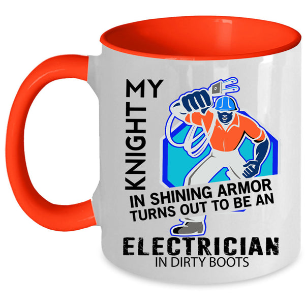 Cool Job Coffee Mug, To Be An Electrician In Dirty Boots Accent Mug