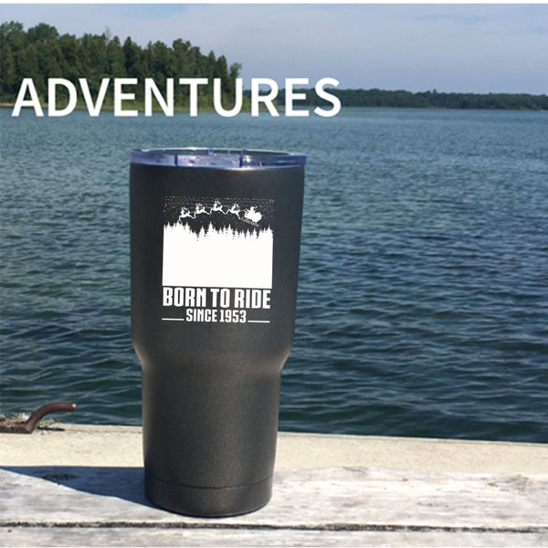 Born To Ride Tumbler 30 oz Stainless Steel, Cute Christmas Travel Mug