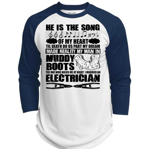 I Married An Electrician T Shirt, I Love Electrician T Shirt, Awesome T-Shirts  (Polyester Game Baseball Jersey)
