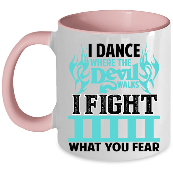 Awesome Firefighter Coffee Mug, I Dance Where The Devil Walks Accent Mug