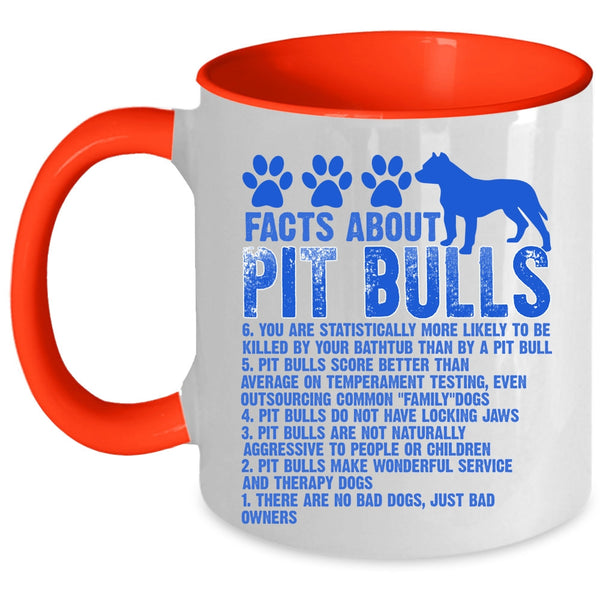 Funny Gift For Pitbull Lover Coffee Mug, Facts About Pit Bulls Accent Mug