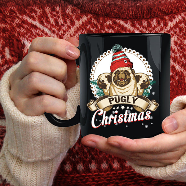 Pugly Christmas Coffee Mug, Cute Christmas Coffee Cup