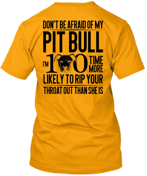 Don't Be Afraid Of My Pit Bull T Shirt, I Love Pit Bull T Shirt