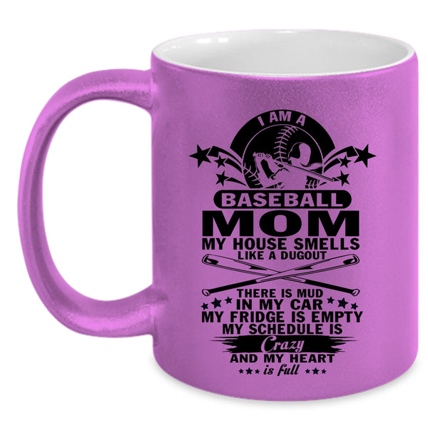Gift For Mom Coffee Mug, I Am A Baseball Mom Accent Mug