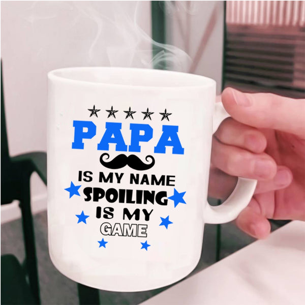 Spoiling Is My Game Coffee Mug, Papa is My Name Cup