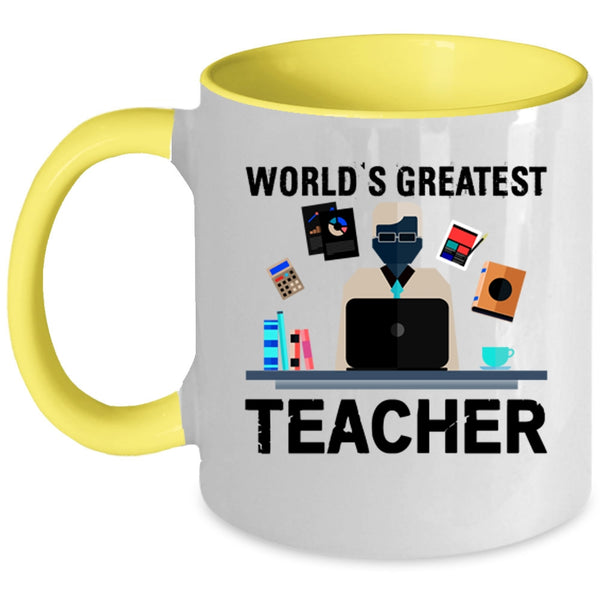 Best Teacher Ever Coffee Mug, World's Greatest Teacher Accent Mug