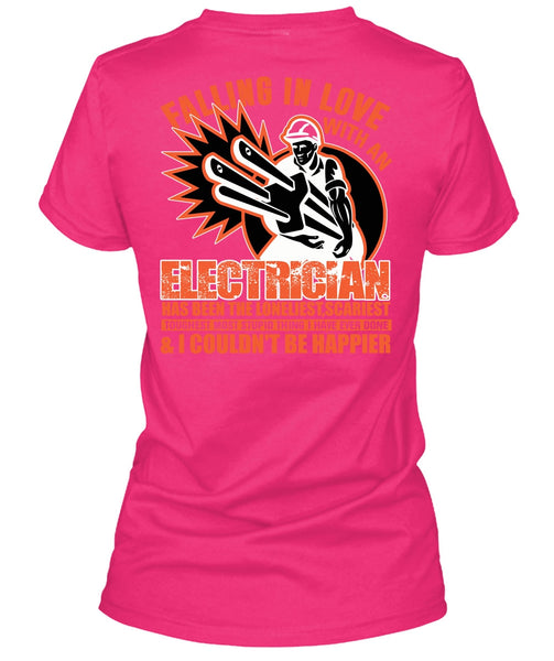 Falling In Love With An Electrician T Shirt, I Love Electrician T Shirt