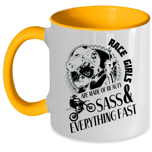 Cool Girls Coffee Mug, Race Girls Are Made Beauty Accent Mug