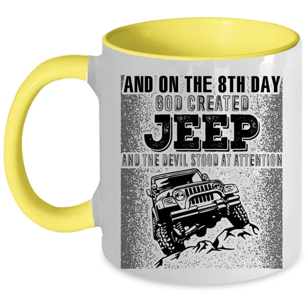 Funny Jeep Driver Coffee Mug, On The 8th day God Created Jeep Accent Mug