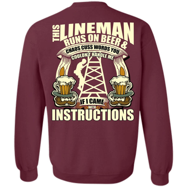 I Came With Instructions T Shirt, I Love Lineman Sweatshirt