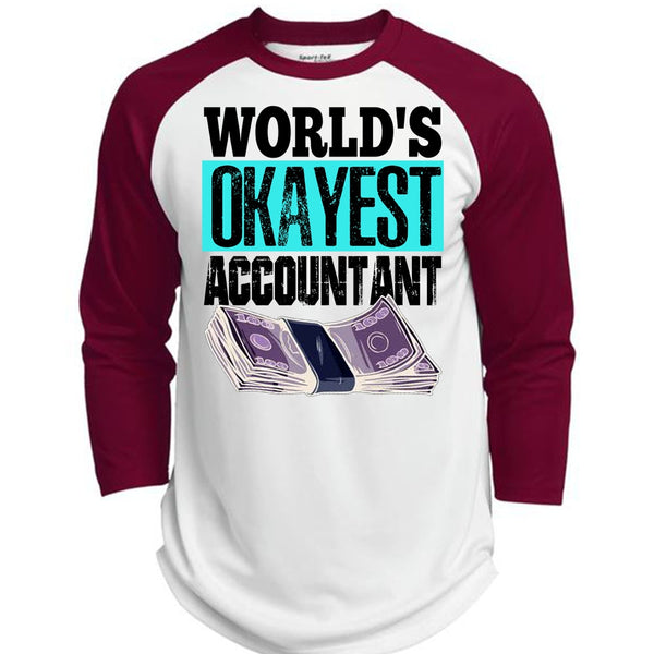 World's Okayest Accountant T Shirt, I Love Accountant T Shirt, Awesome T-Shirts  (Polyester Game Baseball Jersey)