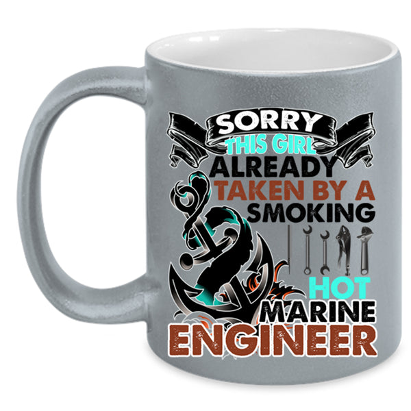 Cute Wife Coffee Mug, Taken By A Hot Marine Engineer Accent Mug