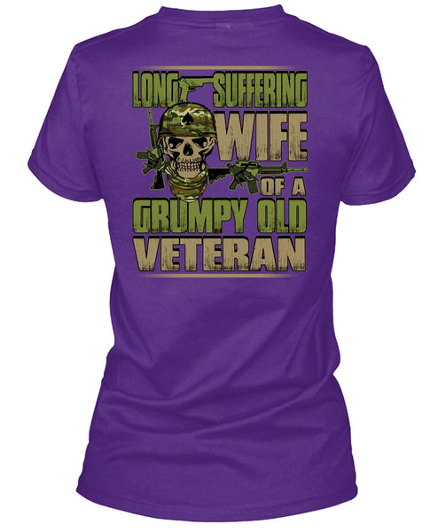 Long Suffering Wife T Shirt, Grumpy Old Veteran T Shirt