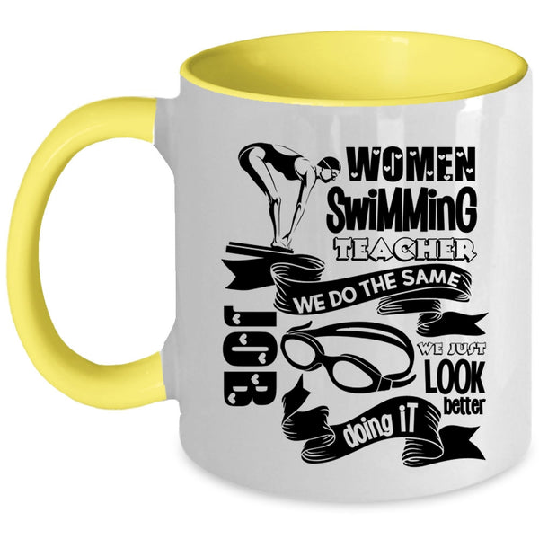 Cute Gift For Swimming Teacher Coffee Mug, Women Swimming Teacher Accent Mug