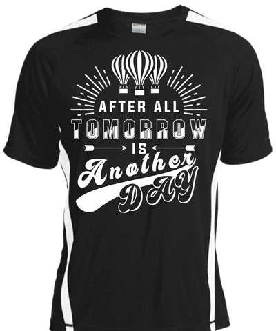A black t-shirt with the shopify logo