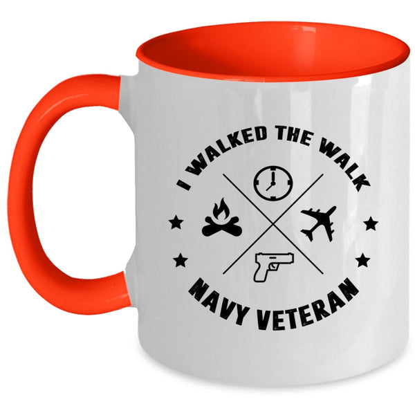 Cool Navy Veteran Coffee Mug, I Walked The Walk Navy Veteran Accent Mug