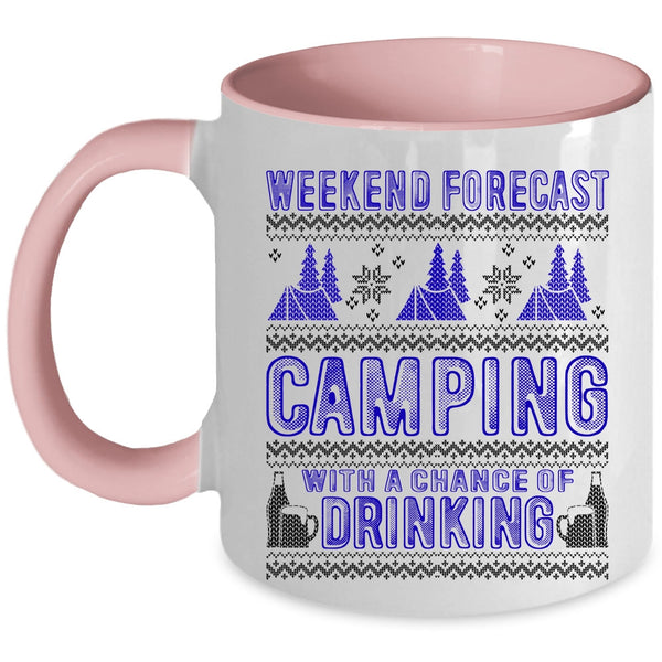 Chance Of Drinking Coffee Mug, Weekend Forecast Camping Accent Mug