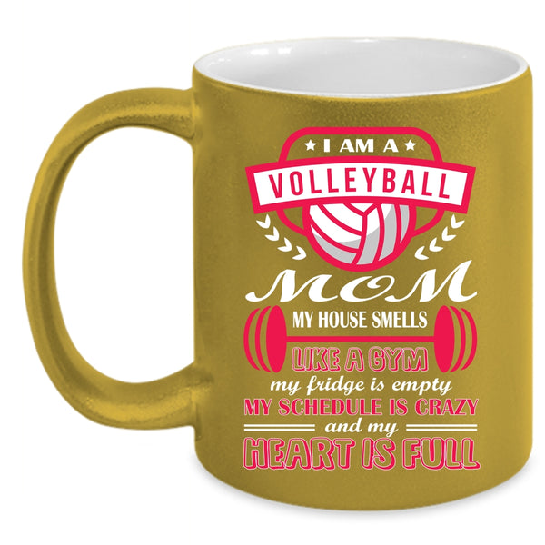 I Am A Volleyball Mom Coffee Mug, Funny Volleyball Mom Coffee Cup