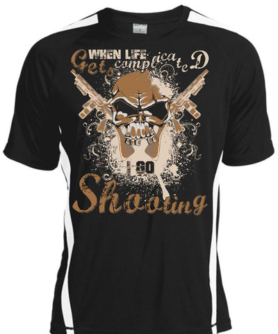 A black t-shirt with the shopify logo