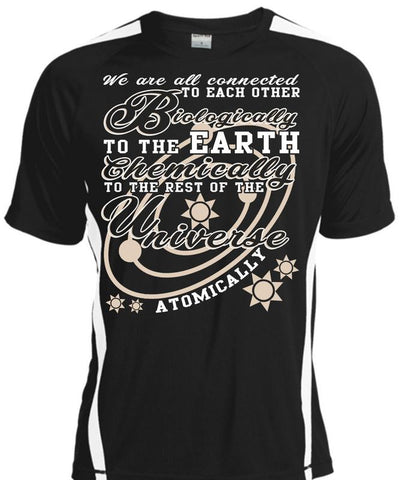 A black t-shirt with the shopify logo