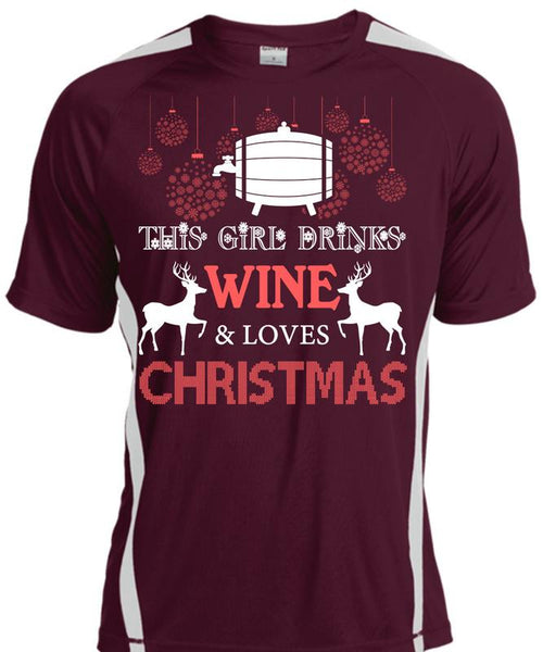 This Girl Drinks Wine T Shirt, Loves Christmas T Shirt, Cool Shirt