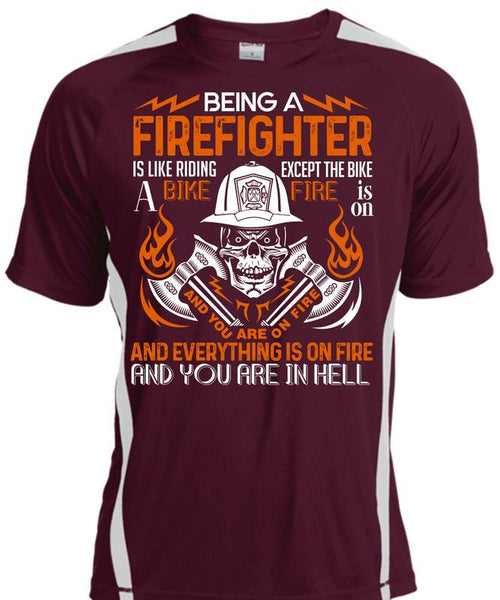 Being A Firefighter T Shirt, Like Riding A Bike Fire T Shirt, Cool Shirt