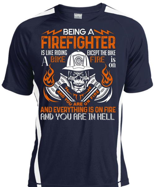 Being A Firefighter T Shirt, Like Riding A Bike Fire T Shirt, Cool Shirt