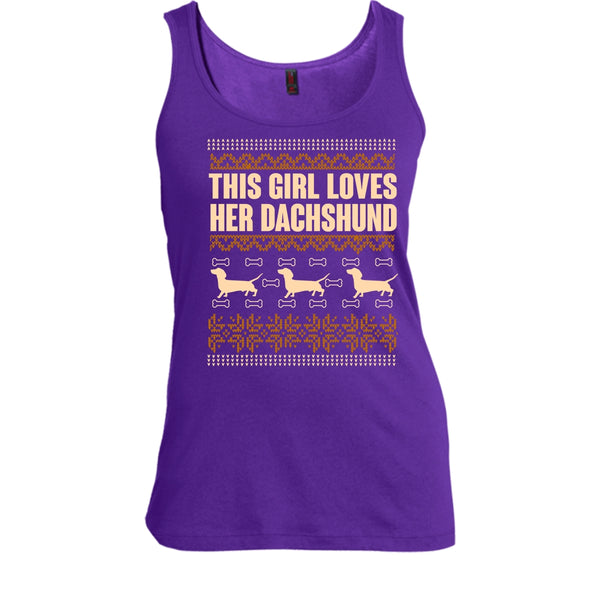 This Girl Loves Her Dachshund T Shirt, Coolest Dachshund Lover Tank Top