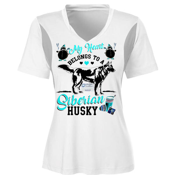 My Heart Belongs To A Siberian Husky T Shirt, I Love My Dog T Shirt, Awesome T-Shirts