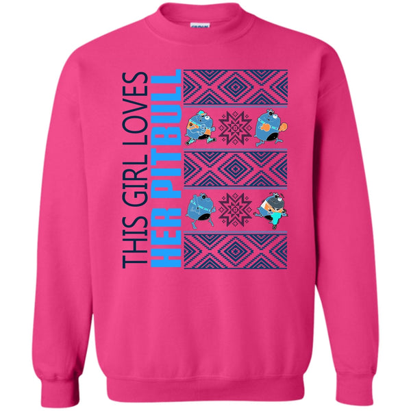 Pitbull Merry Christmas T Shirt, This Girl Loves Her Pitbull Sweatshirt
