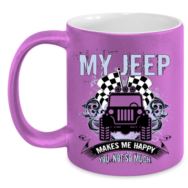 My Jeep Coffee Mug, My Jeep Makes Me Happy Accent Mug