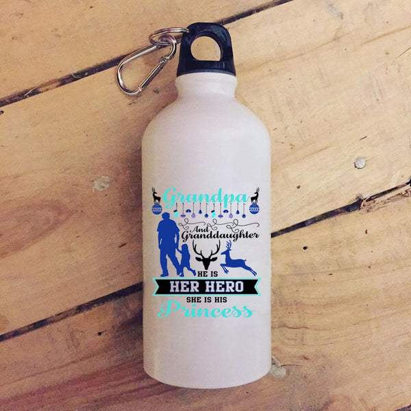 Grandpa And Granddaughter 20 oz Stainless Steel Bottle,Cute Christmas Outdoor Sports Water Bottle