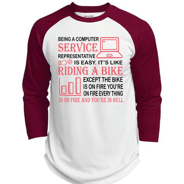 Being A Computer Service Representative Is Easy T Shirt, Career T Shirt  (Polyester Game Baseball Jersey)