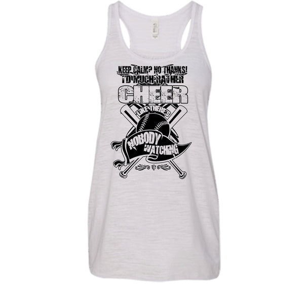 I'd Much Rather Cheer T Shirt, Awesome Baseball Player Tank Top