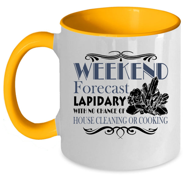 Awesome Jewelers Coffee Mug, Weekend Forecasy Lapidary Accent Mug