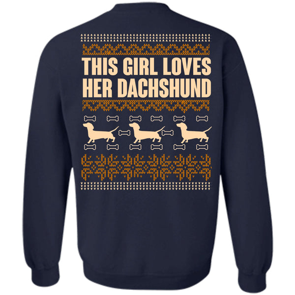I Love Dachshund T Shirt, This Girl Loves Christmas Sweatshirt