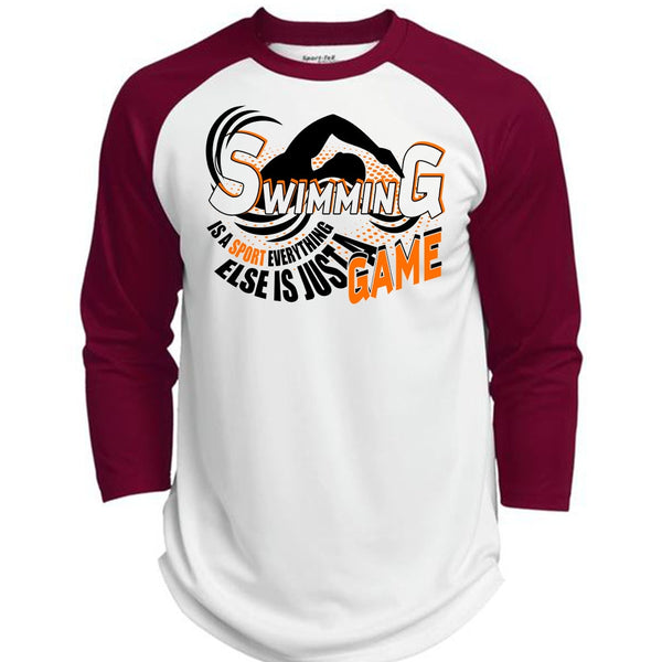 Swimming Is A Sport T Shirt, I Love Swimming T Shirt, Awesome T-Shirts  (Polyester Game Baseball Jersey)
