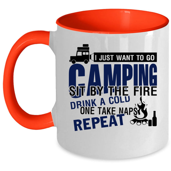 Sit By The Fire Coffee Mug, I Just Want To Go Camping Accent Mug