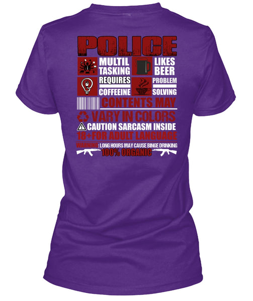 Police Multitasking T Shirt, Likes Beer T Shirt