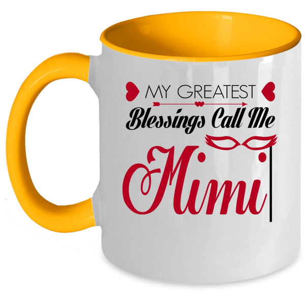 I Love My Mimi Coffee Mug, My Greatest Blessings Call Me Mimi Accent Mug