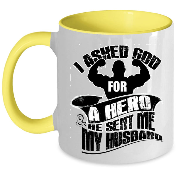I Love My Husband Coffee Mug, God Sent Me My Husband Accent Mug