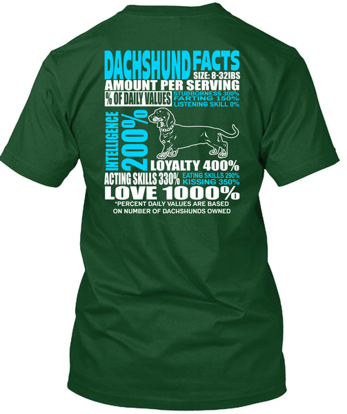 Dachshund Facts T Shirt, Dachshund Owned T Shirt