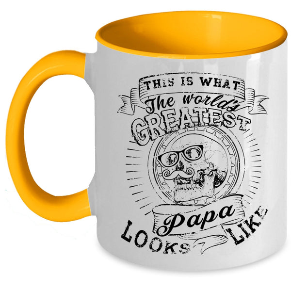 Best Papa Ever Coffee Mug, What The World's Greatest Papa Look Like Accent Mug