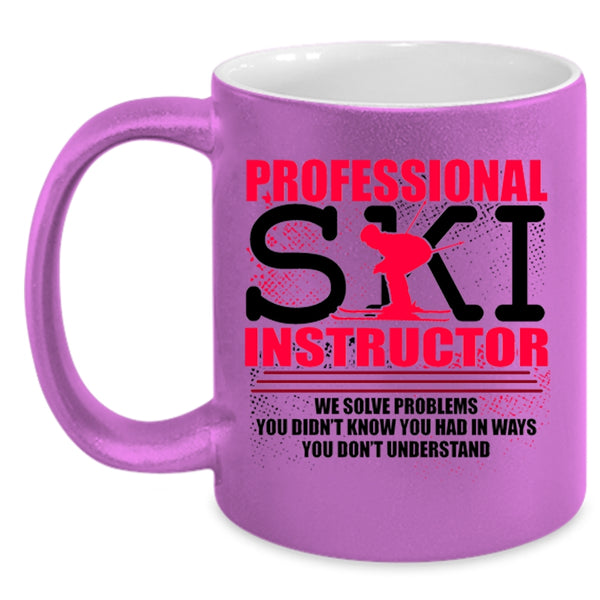 Cute Ski Instructor Coffee Mug, Professional Ski Instructor Accent Mug