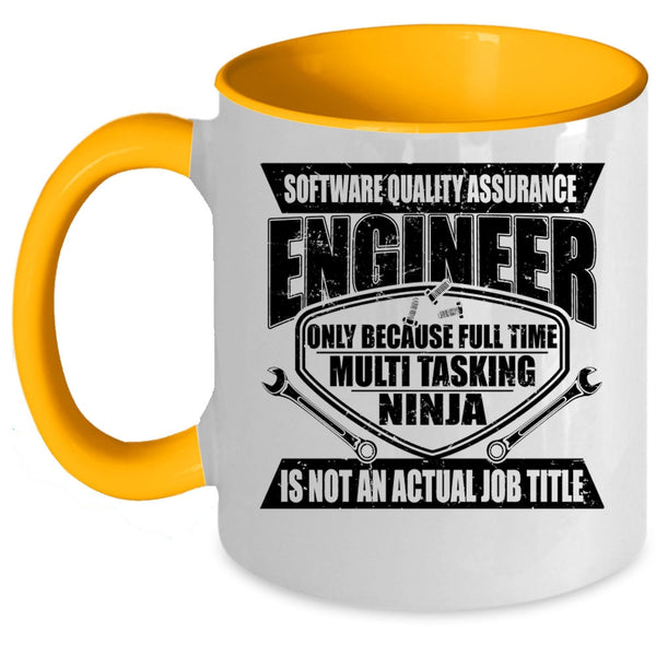 Job Title Coffee Mug, Software Quality Assurance Engineer Accent Mug