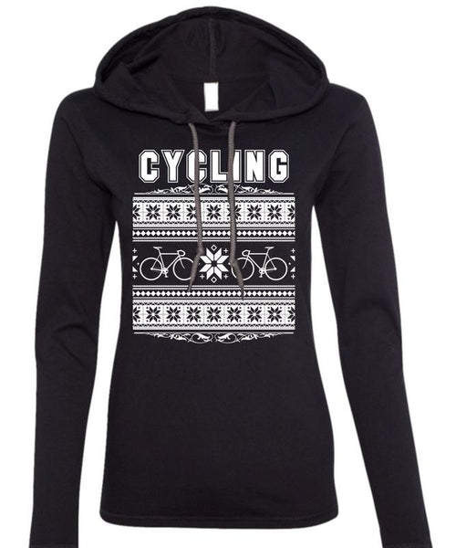 Being A Cycling T Shirt, Calls Me A Biker T Shirt (Anvil Ladies Ringspun Hooded)