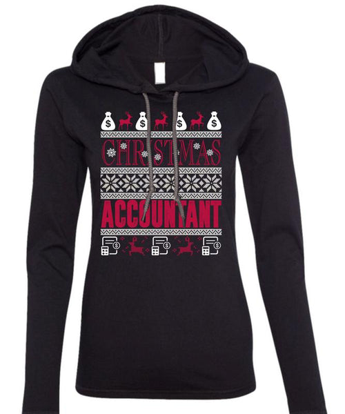 Christmas Accountant T Shirt, Being An Accountant T Shirt (Anvil Ladies Ringspun Hooded)