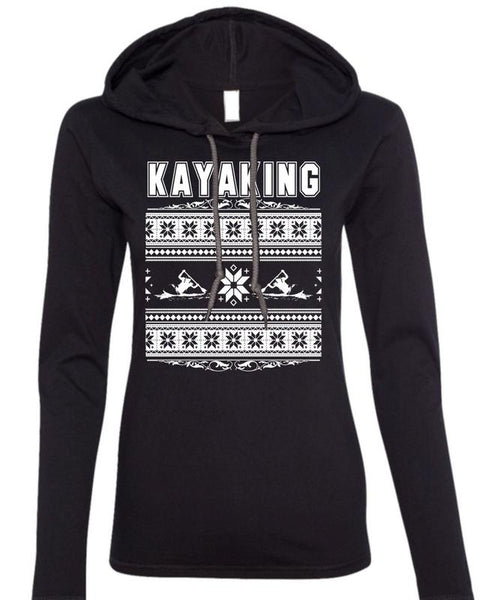Being A Kayaking T Shirt, My Favorite T Shirt (Anvil Ladies Ringspun Hooded)