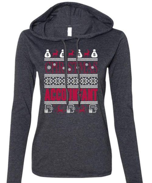 Christmas Accountant T Shirt, Being An Accountant T Shirt (Anvil Ladies Ringspun Hooded)