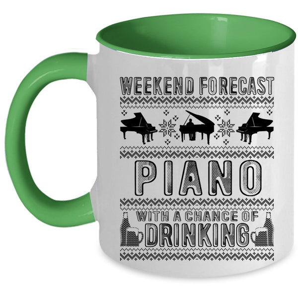 Chance Of Drinking Coffee Mug, Weekend Forecast Piano Accent Mug
